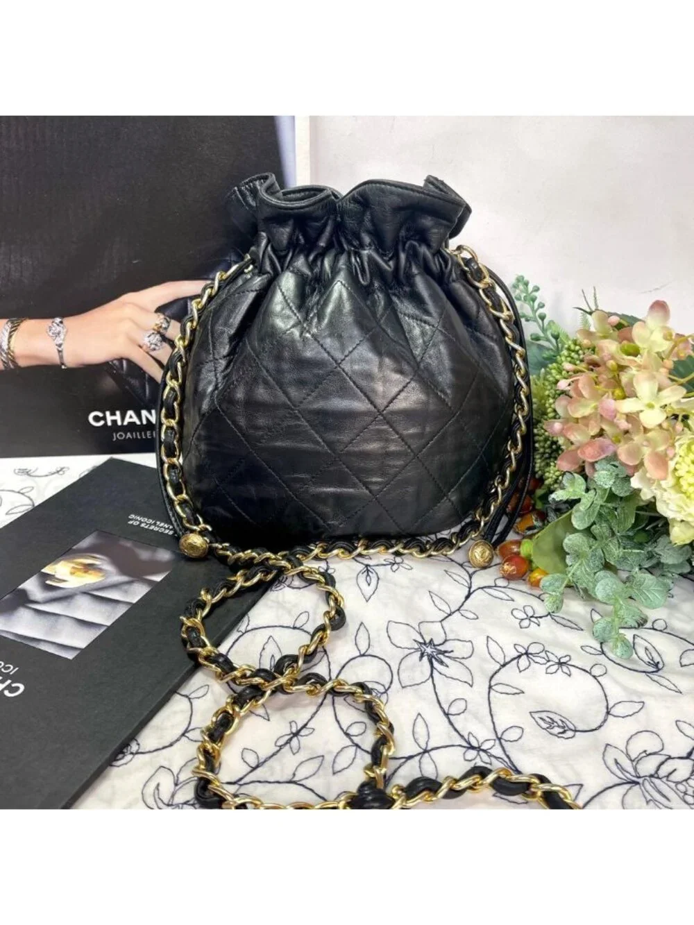 Chanel Quilted Drawstring Vintage Shoulder